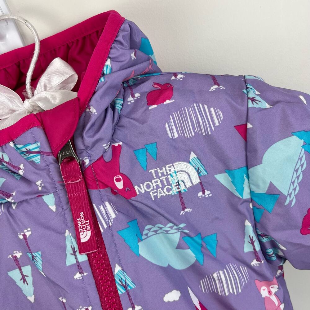 The North Face Girls Reversible Perrito Jacket 3-6 Months - Picture 5 of 13